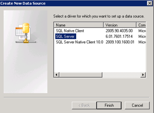 Create ODBC Data SQL Server