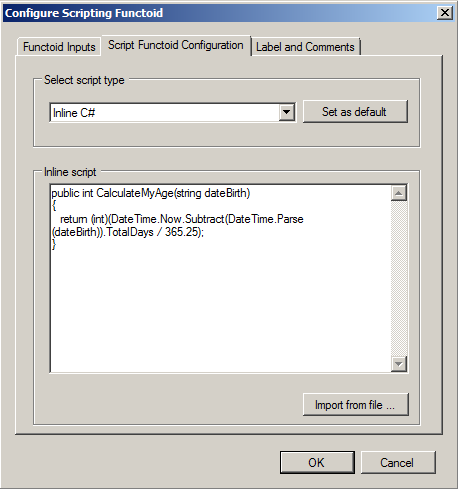 BizTalk Mapper Design Configure Scripting Functoid