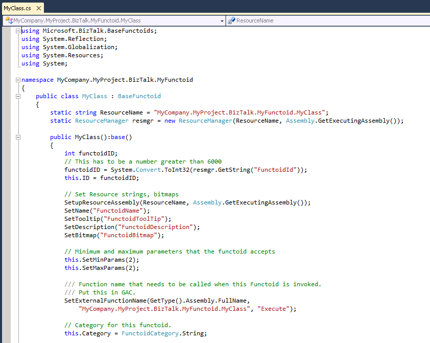 Create New Functoid Project in Visual Studio
