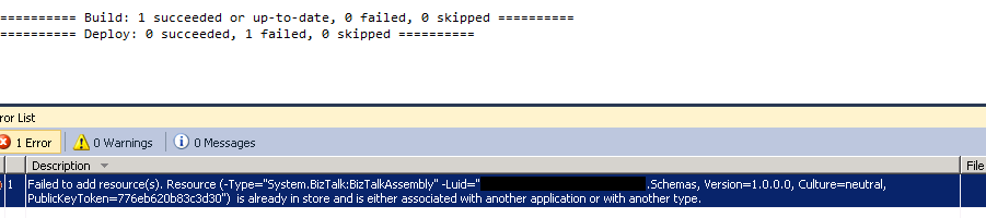 Failed to add resource associated with another application or type
