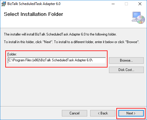 BizTalk Scheduled Task Adapter Select Installation Folder