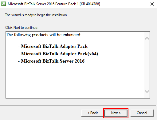 BizTalk Server 2016 Feature Pack 1 Ready To Install