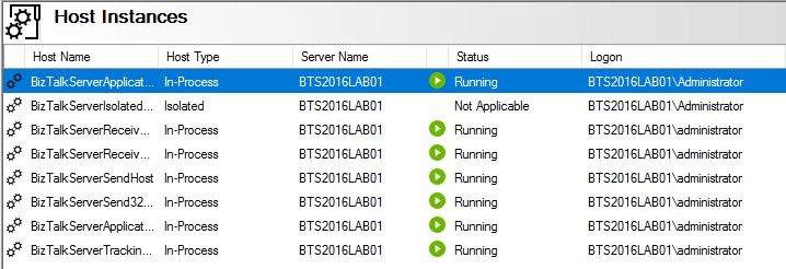 user account was either not running or does not exist: BTARN host instances reconfigured