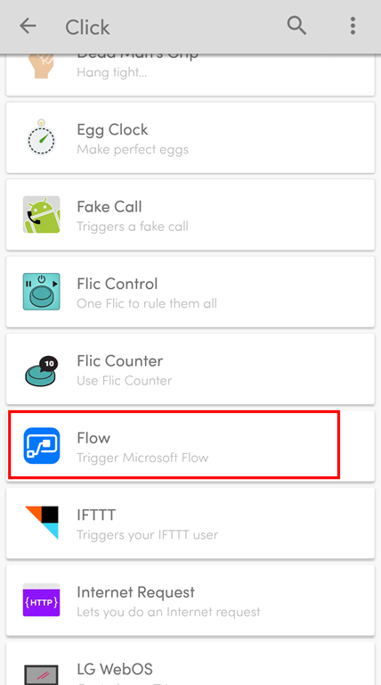Flic Smart Button Mobile App Phone button Flow