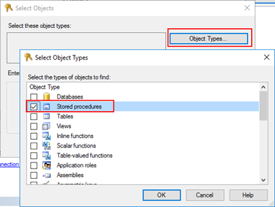 StoredProcedure does not exist: Select objects type Stored Procedures