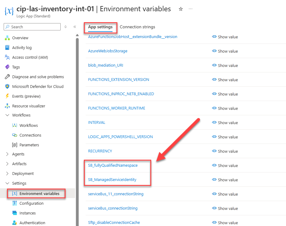 Environment variables