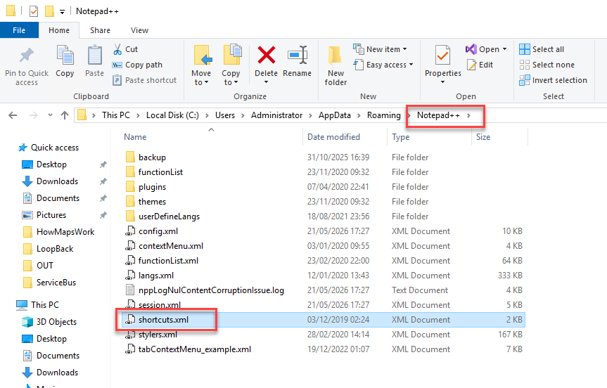 Notepad++ folder
