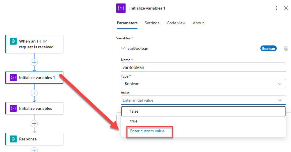 Initialize a Boolean Variable with custom value