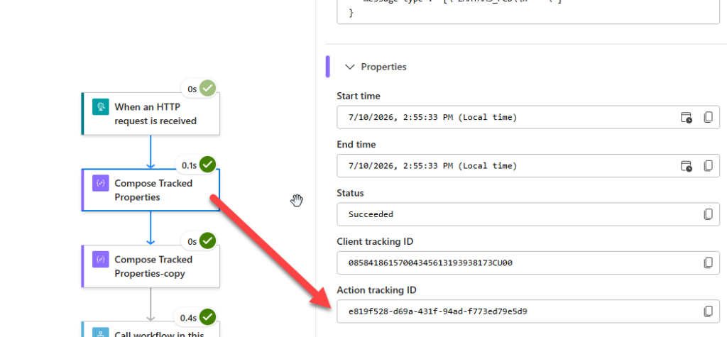 Search by Action Tracking ID