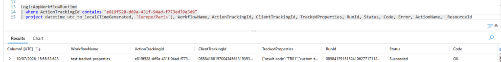 Search by Action Tracking ID