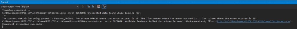 Schema parse error