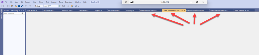 BizTalk Server visual studio crashes reopen files